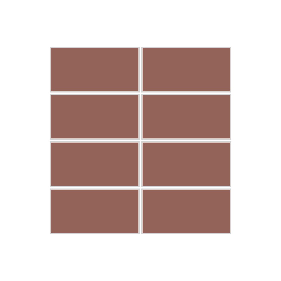 2x4 Straight Set Sheeted Original Ceramic Mosaic Tile in Mauve Matte