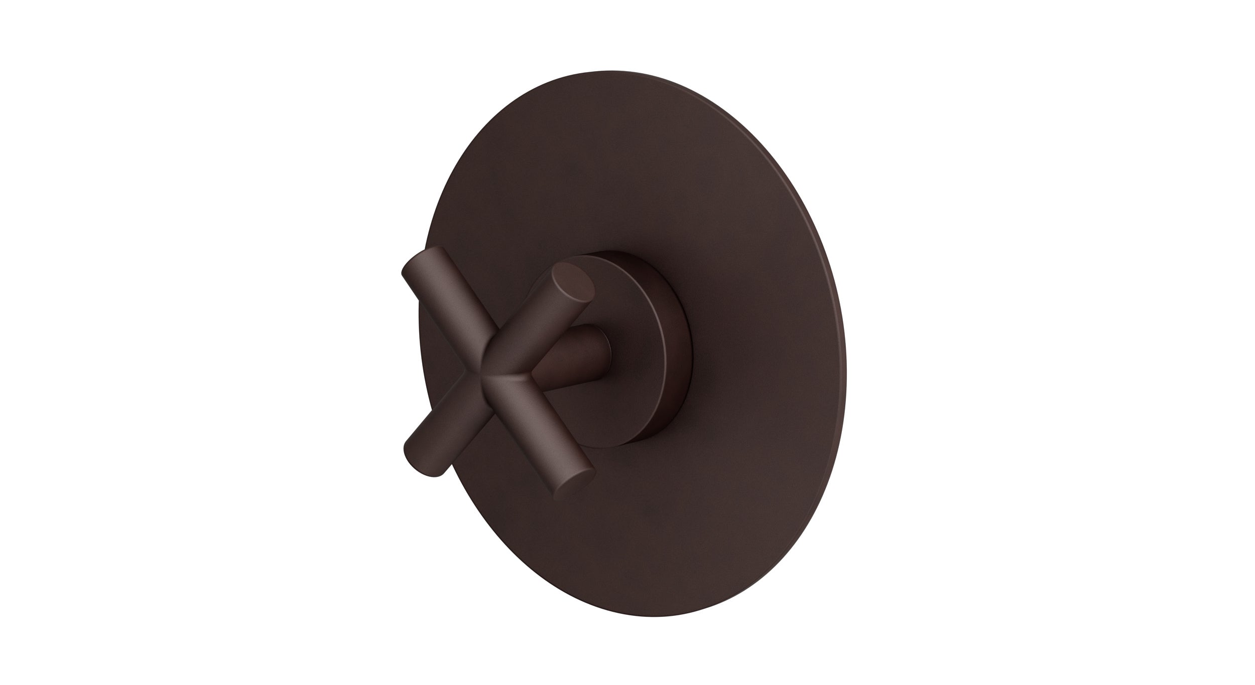 Contour One Handle Wall Mount Shower Trim with Soft Cross Handle in Architectural Copper