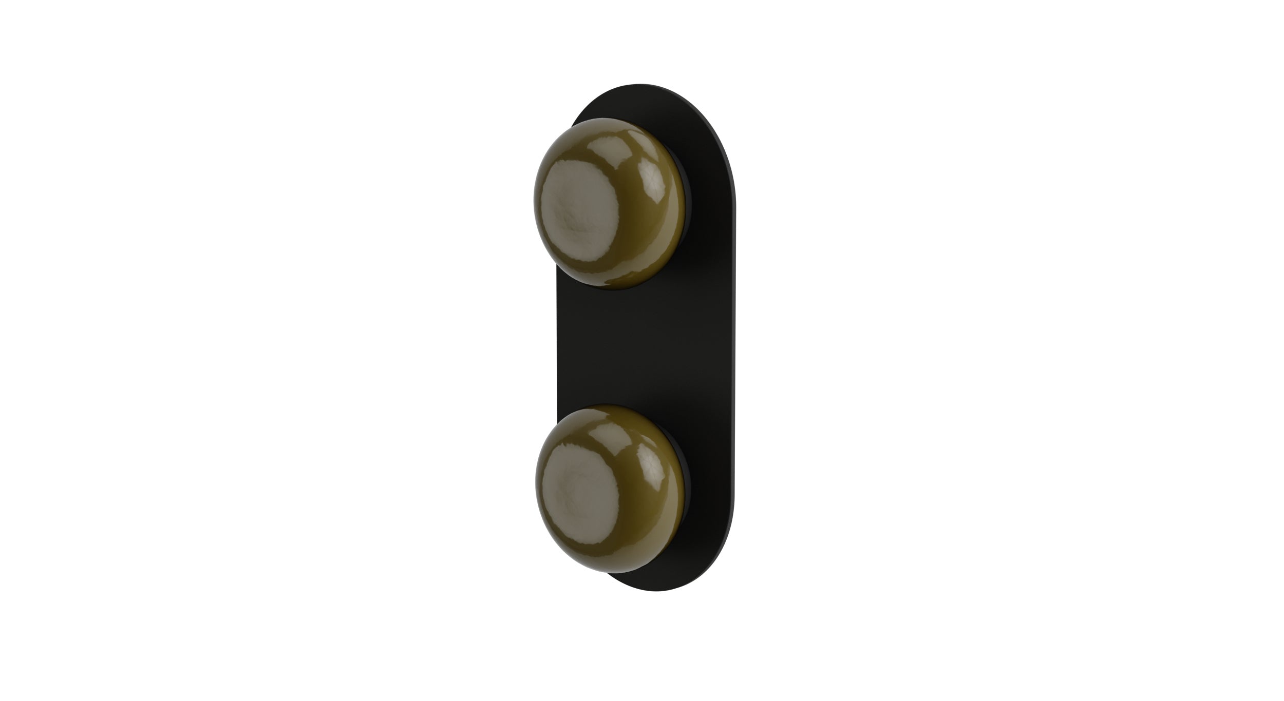 Foundry Two Handle Wall Mount Shower Trim with Pebble Ceramic Knob Handles in Matte Black