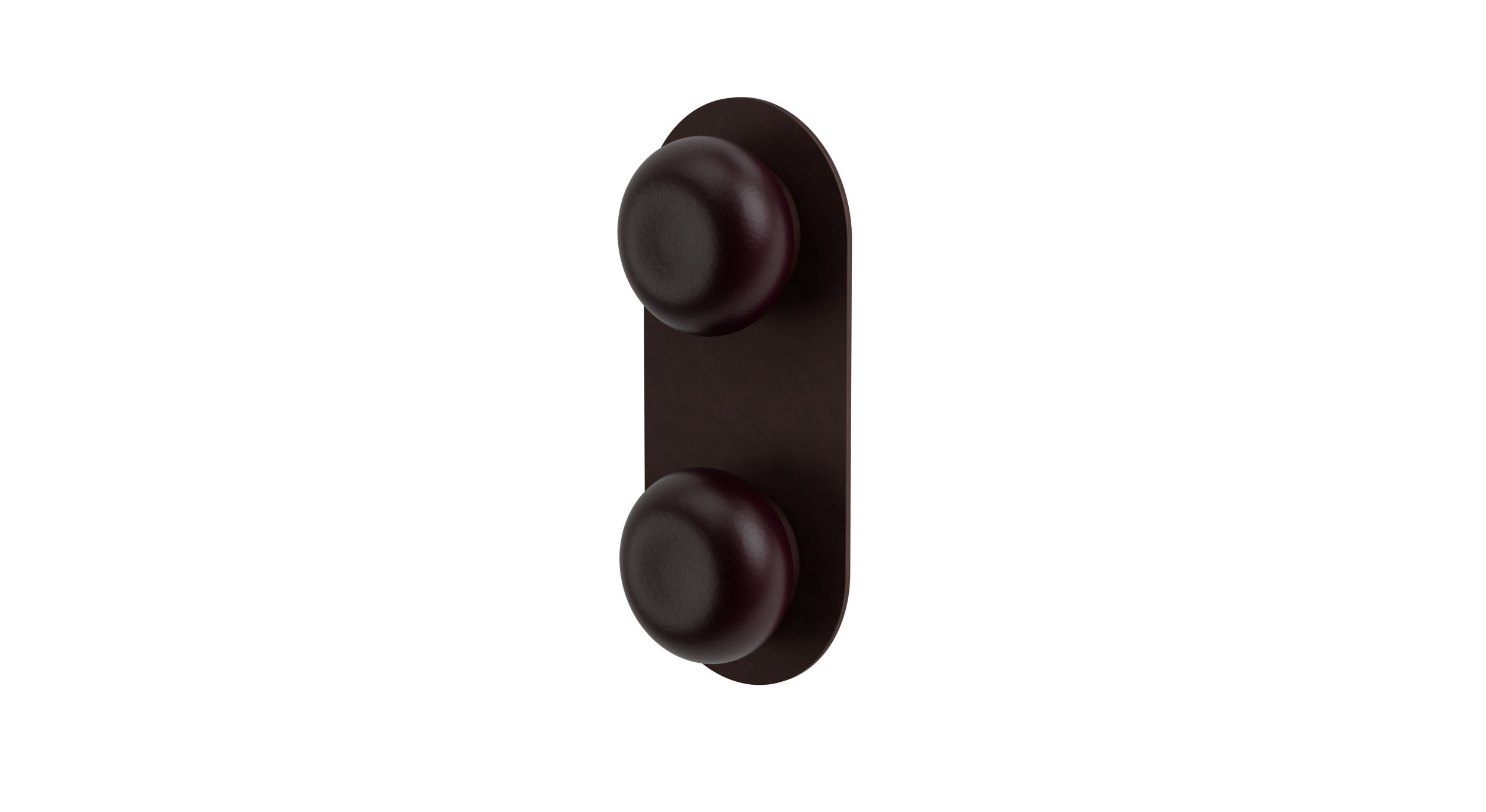 Foundry Two Handle Wall Mount Shower Trim with Pebble Ceramic Knob Handles in Architectural Copper