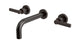 Flatiron Two Handle Wall Mount 7.5" Lavatory Faucet with Linear Lever Handles in Antique Bronze