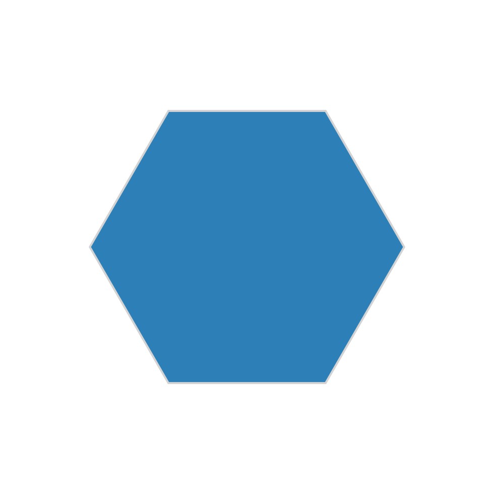 8" Hexagon Original Ceramic Tile in Aegean Sea Matte