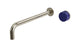 Foundry One Handle Wall Mount 12" Lavatory Faucet with Pebble Ceramic Knob Handle in French Nickel