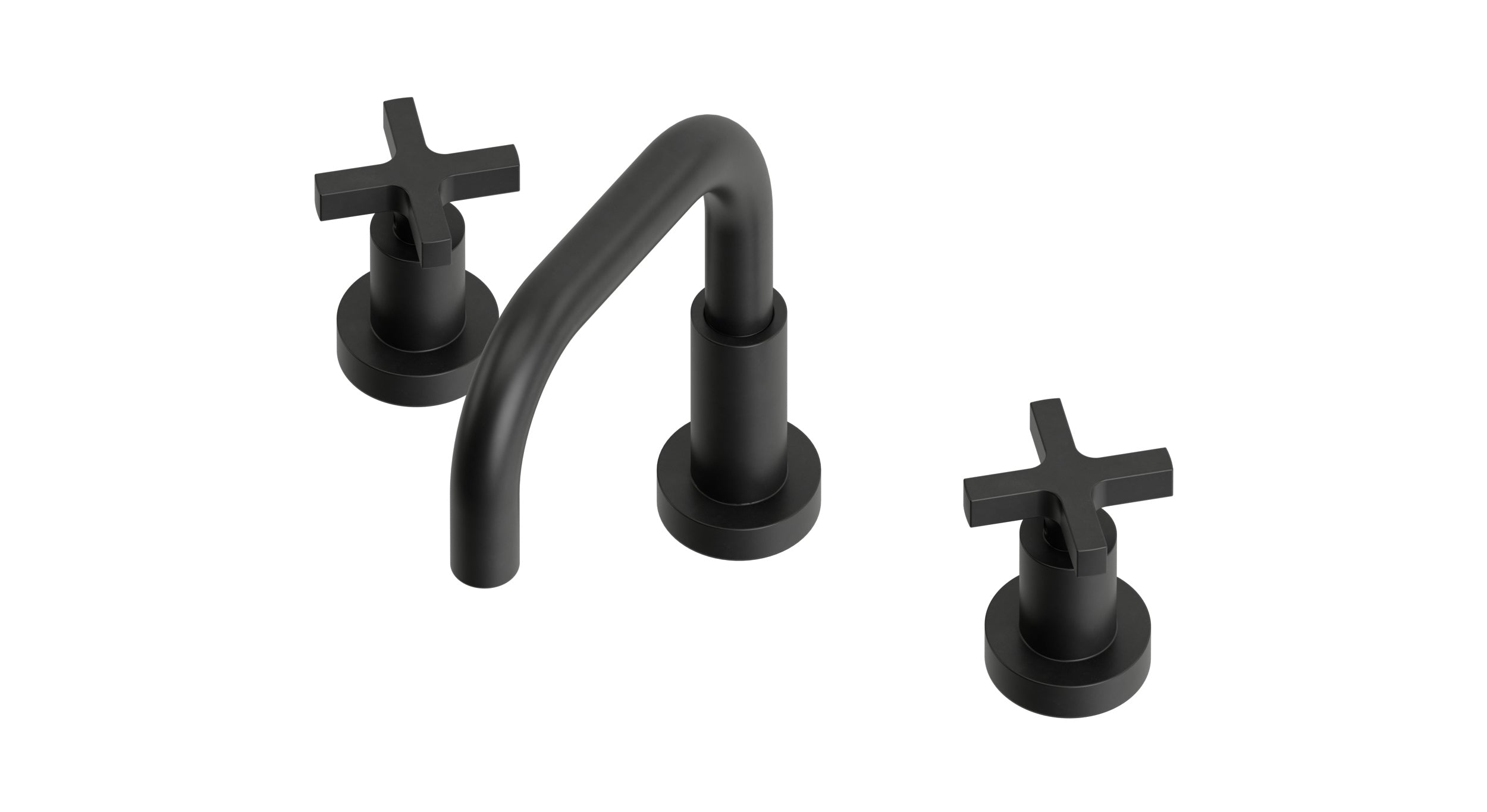 Flatiron Two Handle Deck Mount Squaretop Lavatory Faucet with Linear Cross Handles in Oil Rubbed Bronze