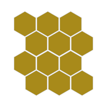 3" Hexagon Sheeted Original Ceramic Mosaic Tile in Mustard Seed Gloss