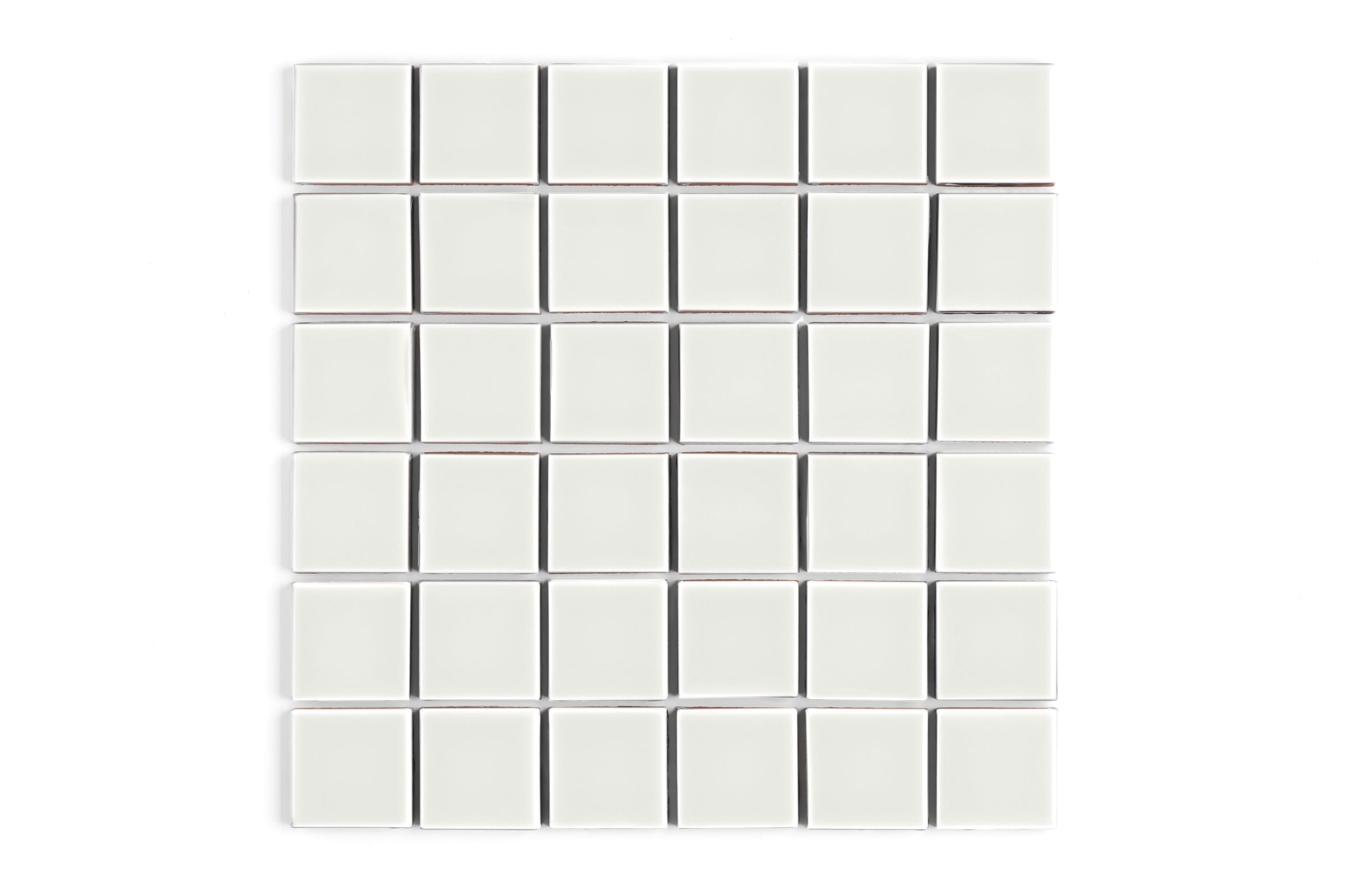 2x2 Straight Set Sheeted Original Ceramic Mosaic Tile in Limewash Gloss