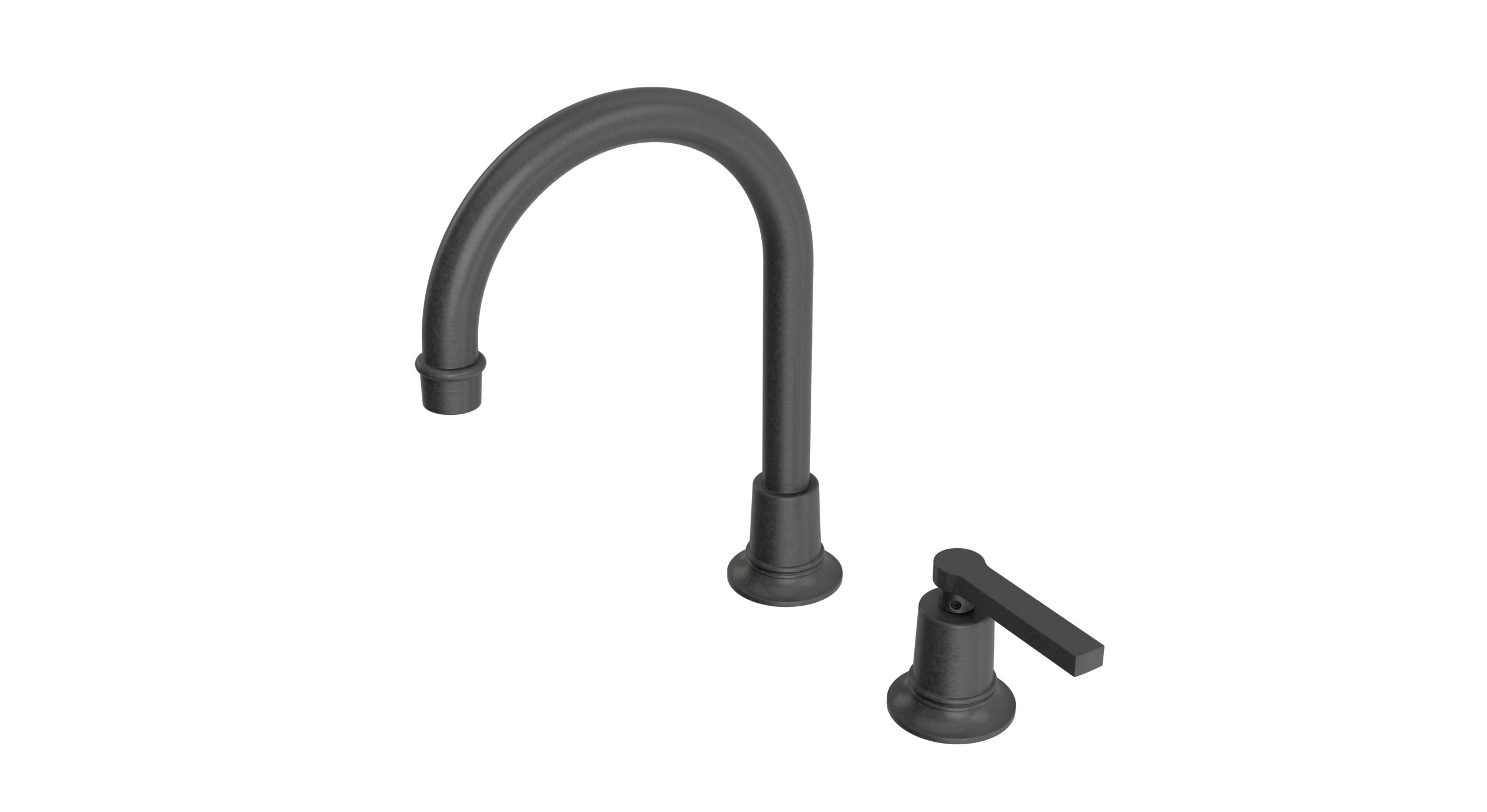 Emerson One Handle Deck Mount Gooseneck Lavatory Faucet with Classic Lever Handle in Blackened Nickel