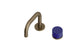 Foundry One Handle Deck Mount Squaretop Lavatory Faucet with Groove Ceramic Knob Handle in Antique Brass