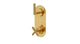 Contour Two Handle Wall Mount Shower Trim with Soft Cross/Soft Lever Handles in French Brass