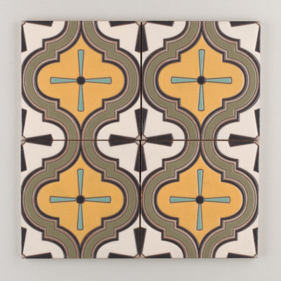 6x6 Handpainted Sample Sanxenxo  in Neutral Motif