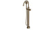 Emerson One Handle Floor Mount Gooseneck Bath Trim with Hand Shower and Defined Cross Handle in Antique Brass