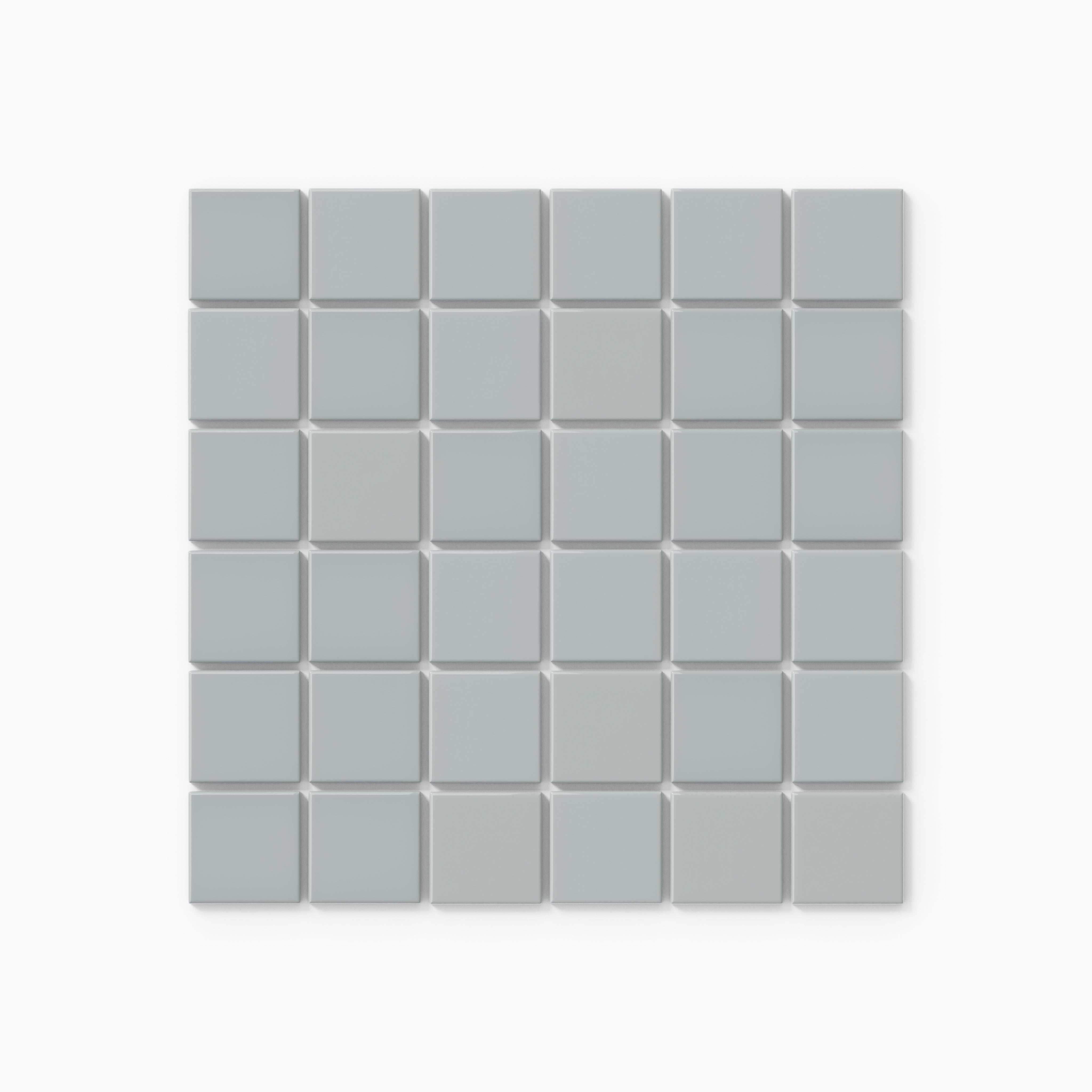2x2 Straight Set Sheeted Natural Press Ceramic Mosaic Tile in Alberta Blue Gloss
