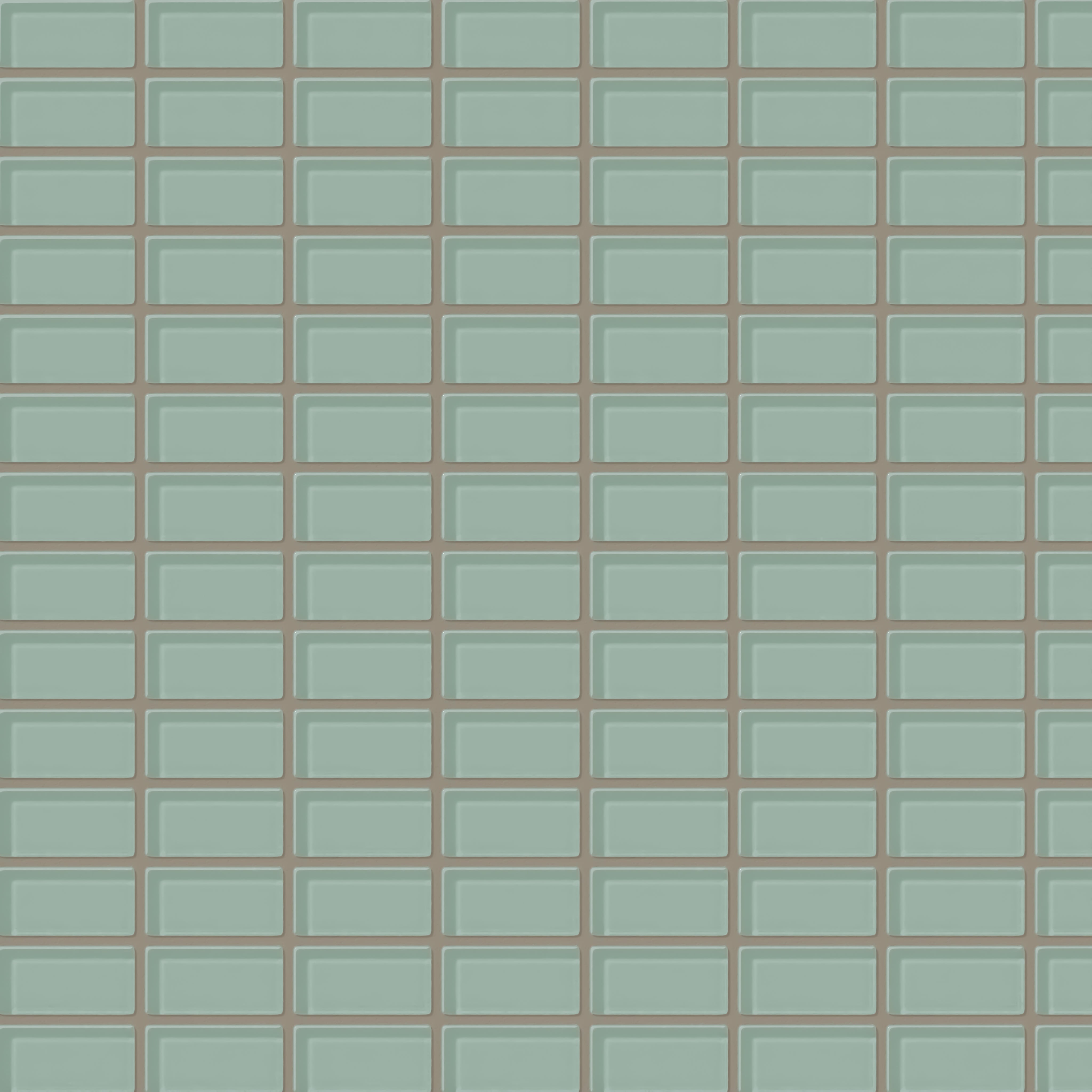 1x2 Straight Set Sheeted Glass Mosaic Tile in Kingfisher Gloss