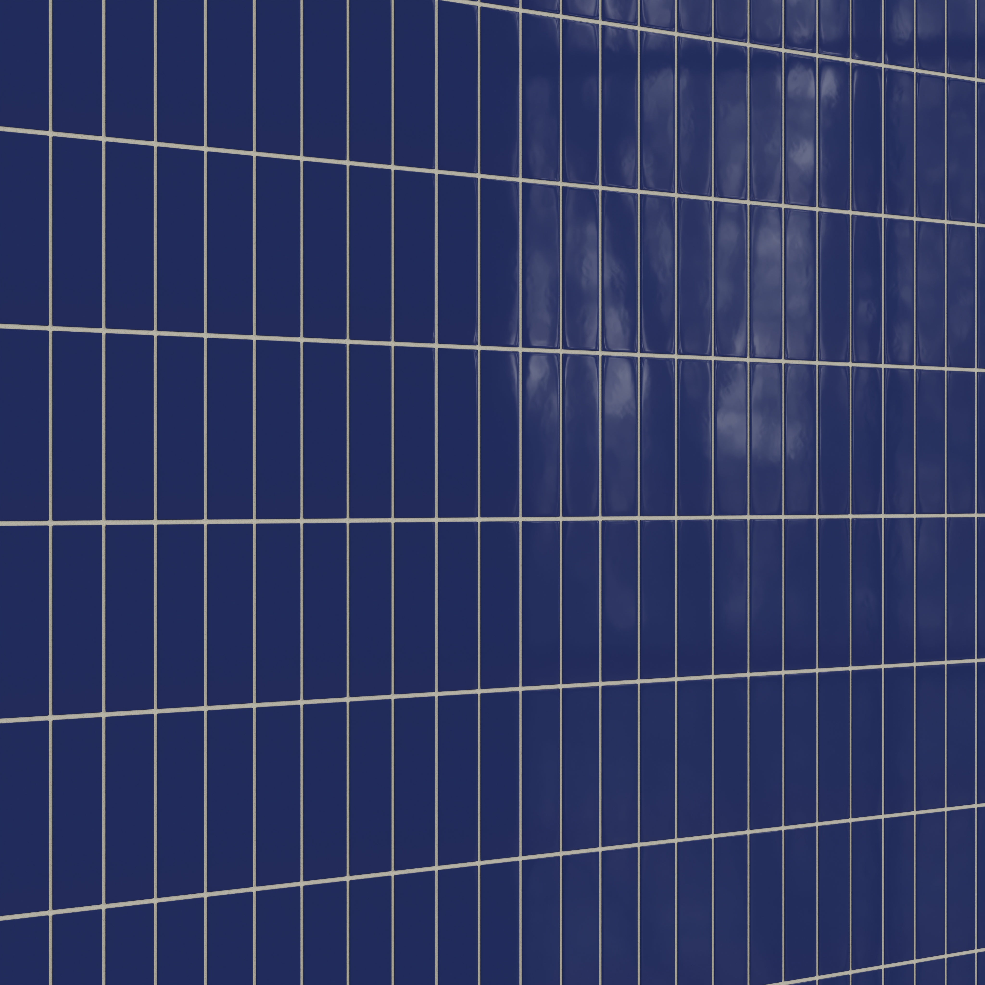 2x6 Natural Press Ceramic Tile in Ultramarine Gloss