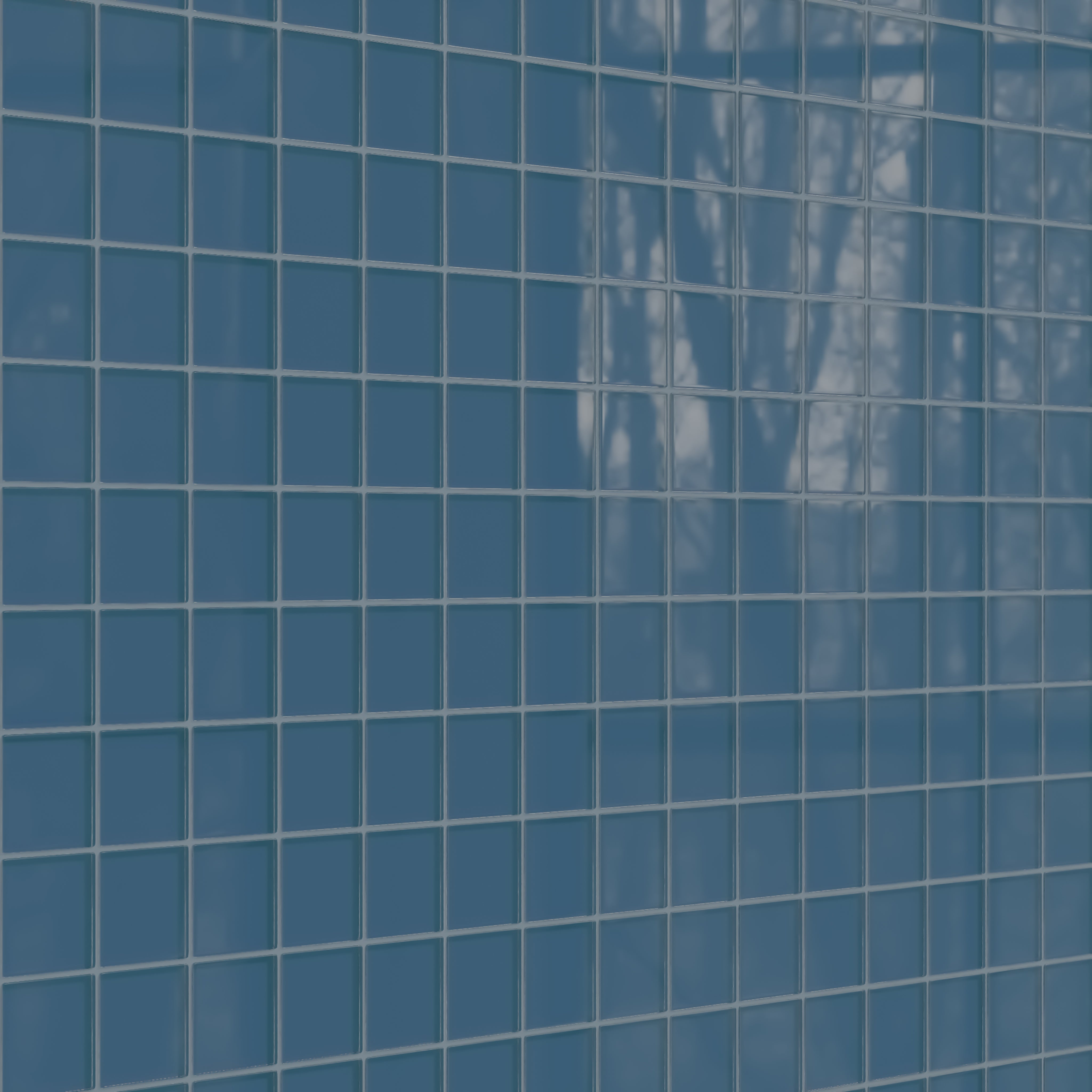 3x3 Straight Set Sheeted Glass Mosaic Tile in Blue Jay Gloss