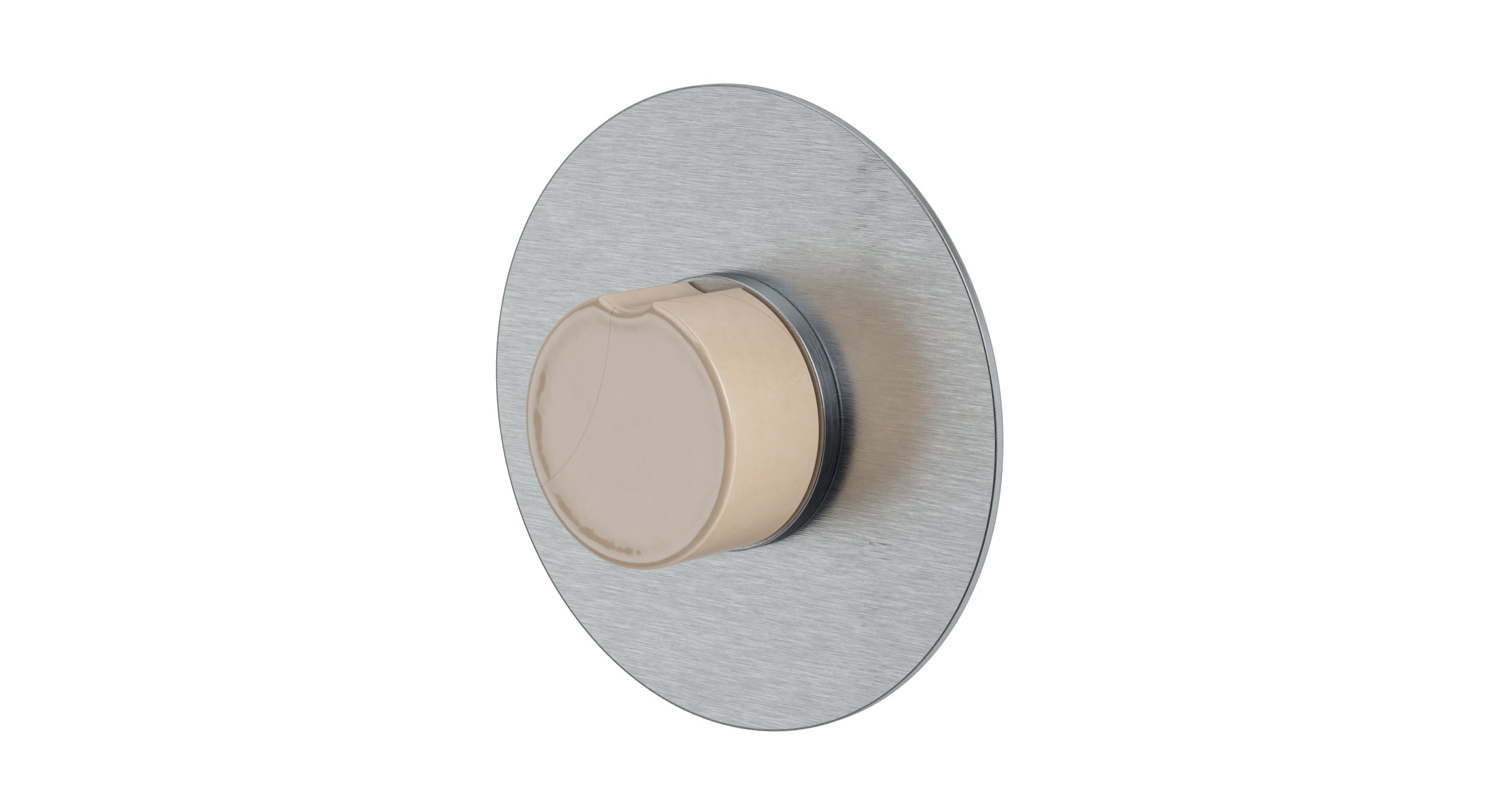 Foundry One Handle Wall Mount Shower Trim with Groove Ceramic Knob Handle in Satin Chrome