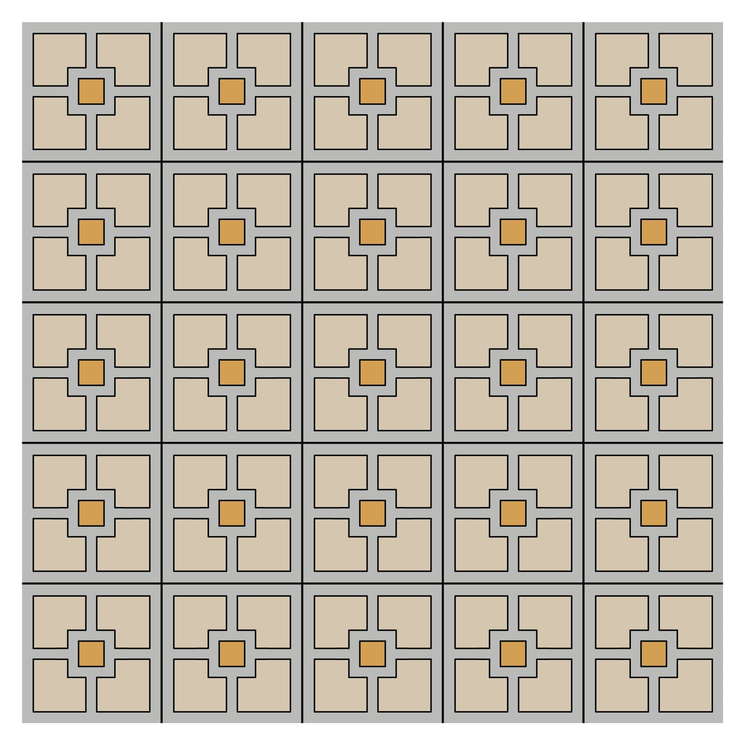 8x8 Handpainted Tile Seattle in Yellow Motif