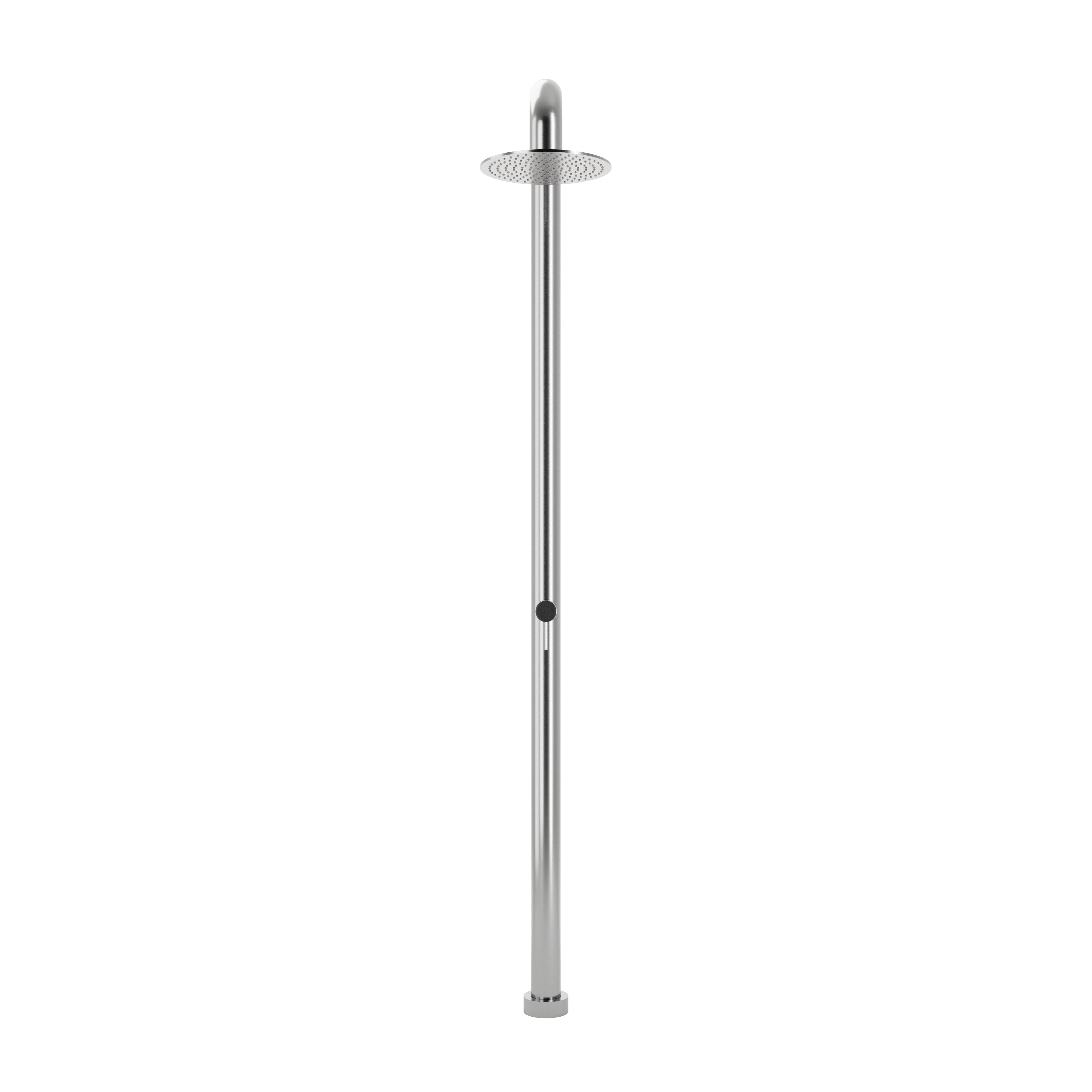 Contour Outdoor Shower Pressure Balance with 12" Rain Head in Stainless Steel