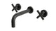 Contour Two Handle Wall Mount 7.5" Lavatory Faucet with Soft Cross Handles in Oil Rubbed Bronze