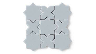 Mini Star & Cross Original Ceramic Tile in Crater Lake Matte