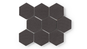 4" Hexagon Original Ceramic Tile in Carbon Matte