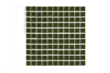 1x1 Straight Set Sheeted Original Ceramic Mosaic Tile in Lone Pine Gloss
