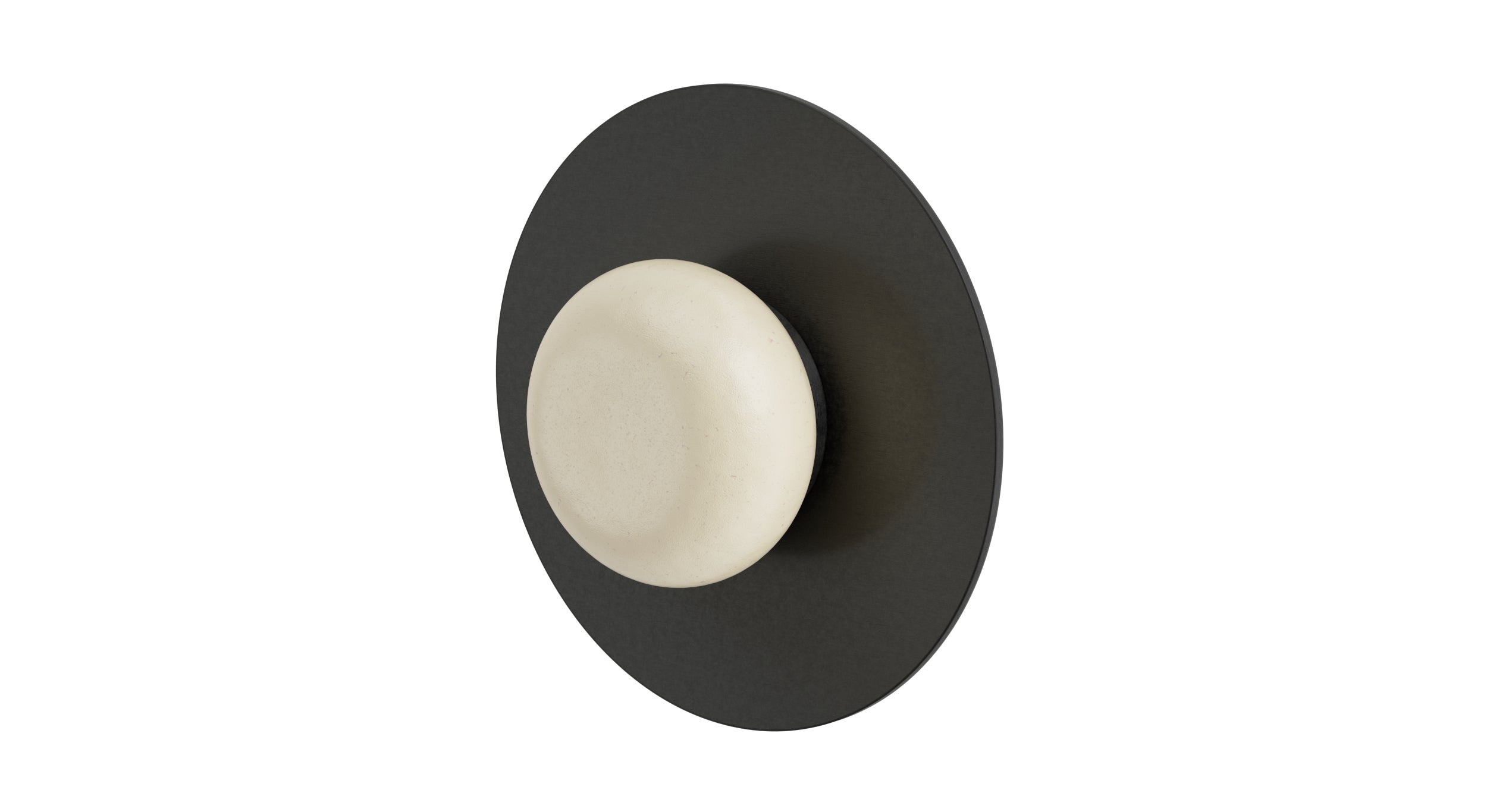Foundry One Handle Wall Mount Shower Trim with Pebble Ceramic Knob Handle in Blackened Nickel