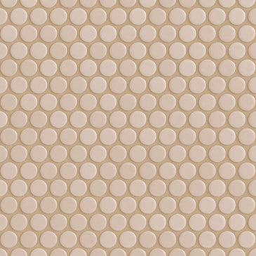Penny Round Sheeted Original Ceramic Mosaic Tile in Sand Dune Gloss