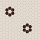 1" Hexagon Double Daisy Sheeted Original Ceramic Tile in Sand Dune Matte & Garnet Matte
