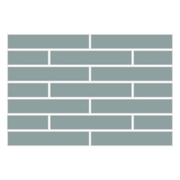1x6 Half Offset Sheeted Original Ceramic Mosaic Tile in Overcast Matte