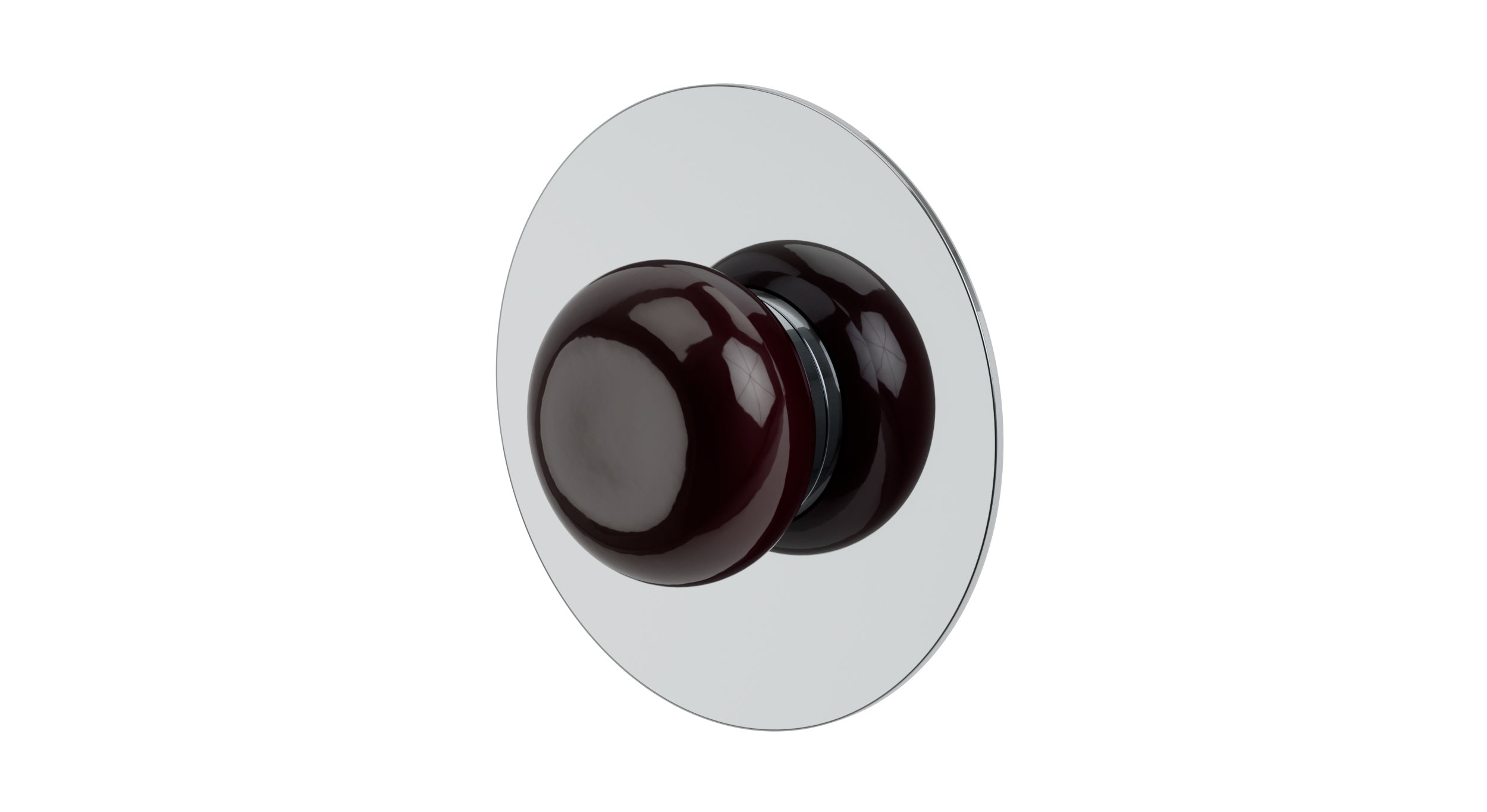Foundry One Handle Wall Mount Shower Trim with Pebble Ceramic Knob Handle in Polished Chrome