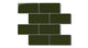 2x4 Half Offset Sheeted Natural Press Ceramic Mosaic Tile in Green Apatite Gloss