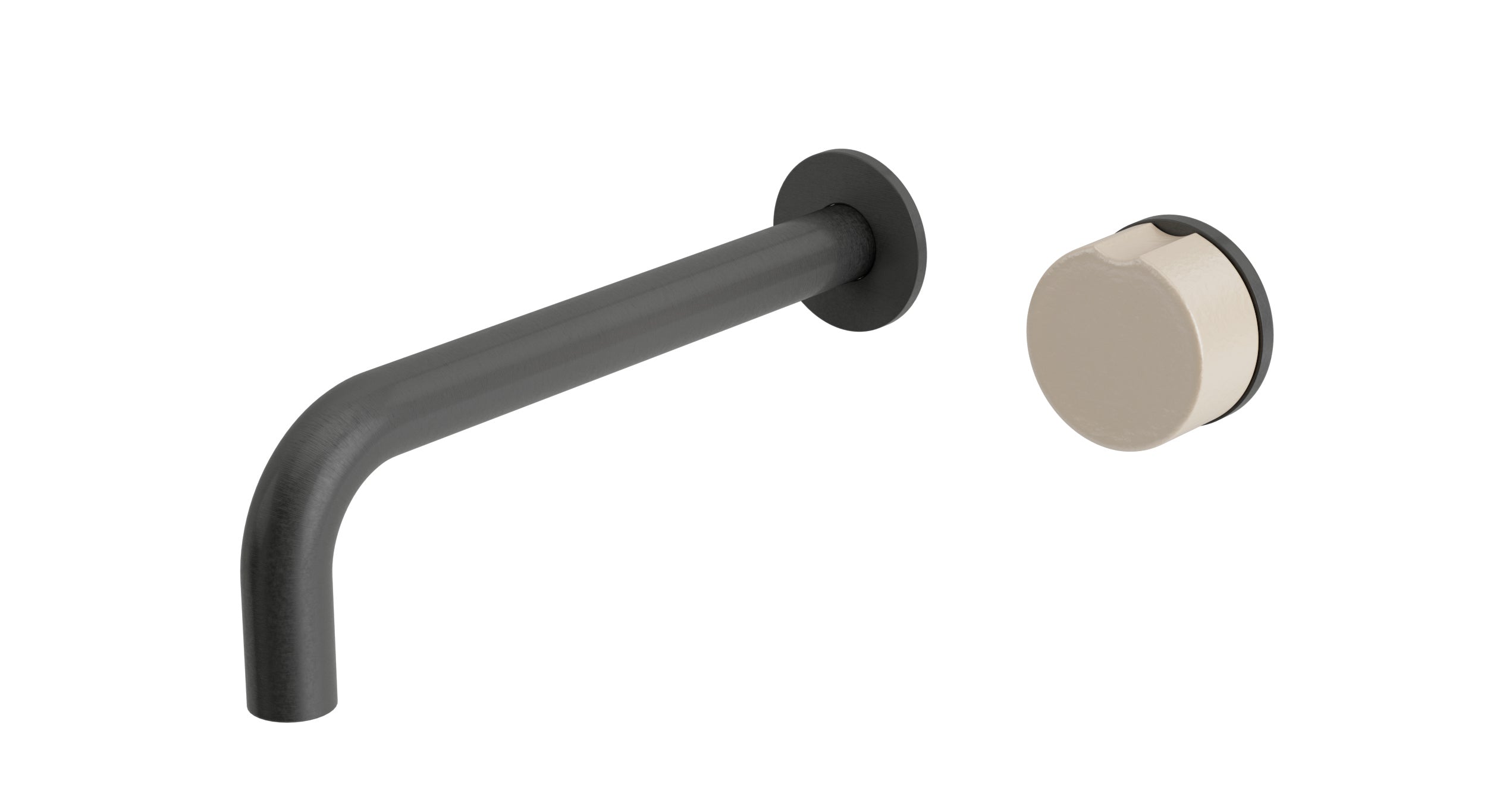 Foundry One Handle Wall Mount 7.5" Lavatory Faucet with Groove Ceramic Knob Handle in Blackened Nickel