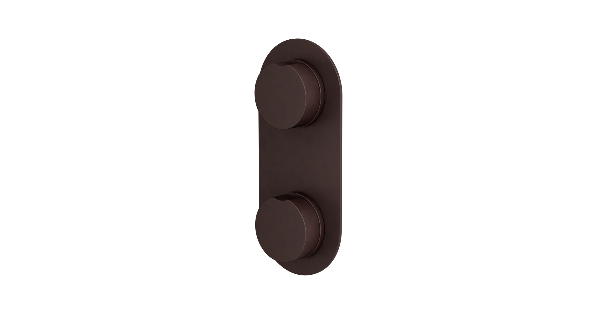 Foundry Two Handle Wall Mount Shower Trim with Barrel Knob Handles in Architectural Copper