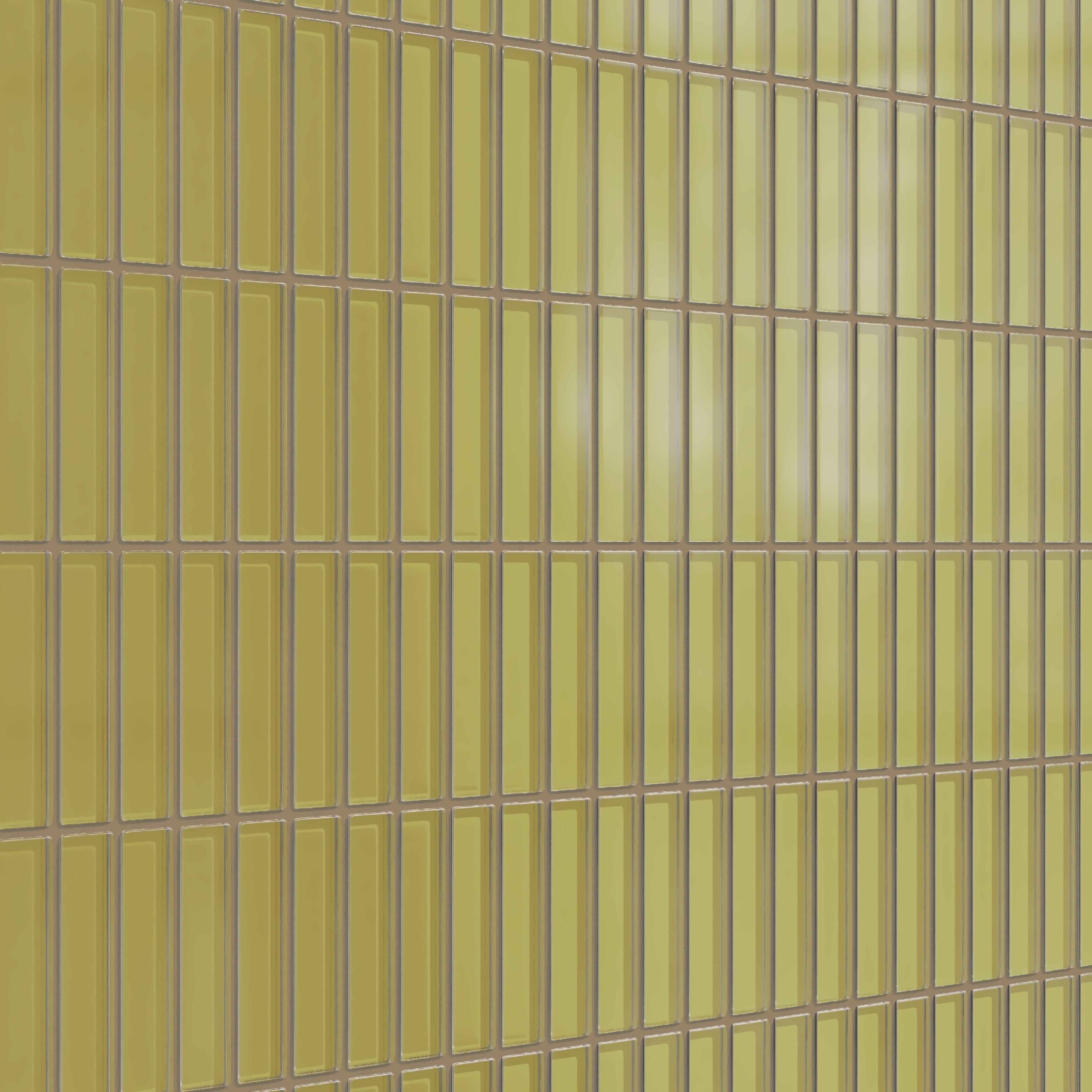 1x4 Straight Set Sheeted Glass Mosaic Tile in Pine Siskin Matte
