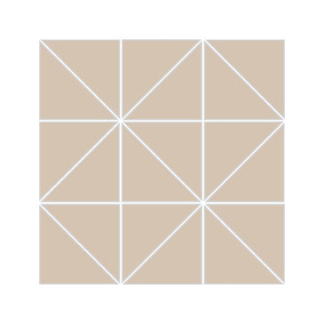 3" Triangle Sheeted - Quadrant Original Ceramic Mosaic Tile in Cardamom Matte