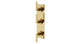 Flatiron Three Handle Wall Mount Shower Trim with Linear Lever Handles in Polished Brass