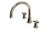 Emerson Two Handle Deck Mount Gooseneck Bath Trim with Classic Cross Handles in Polished Nickel