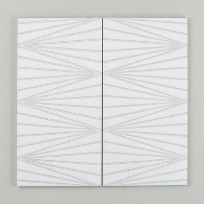 6x12 Handpainted Sample Isosceles  in White Motif