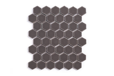 2" Hexagon Sheeted Original Ceramic Mosaic Tile in Kalamata Gloss