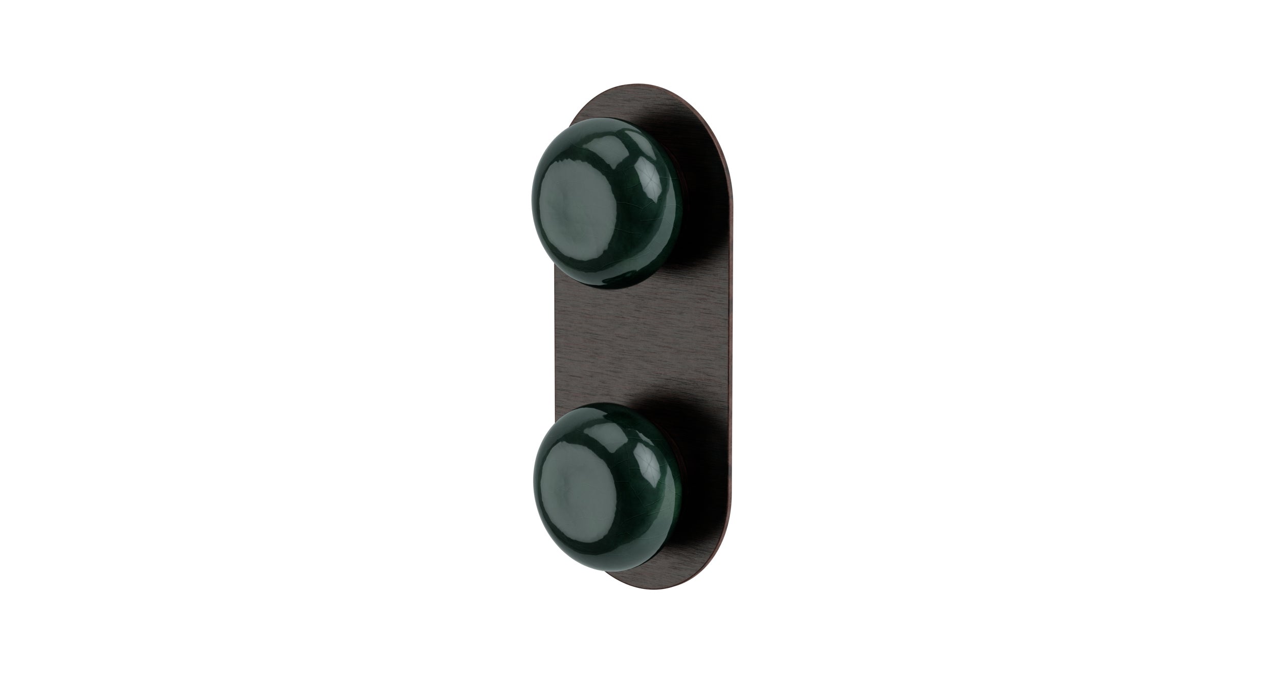 Foundry Two Handle Wall Mount Shower Trim with Pebble Ceramic Knob Handles in Antique Bronze