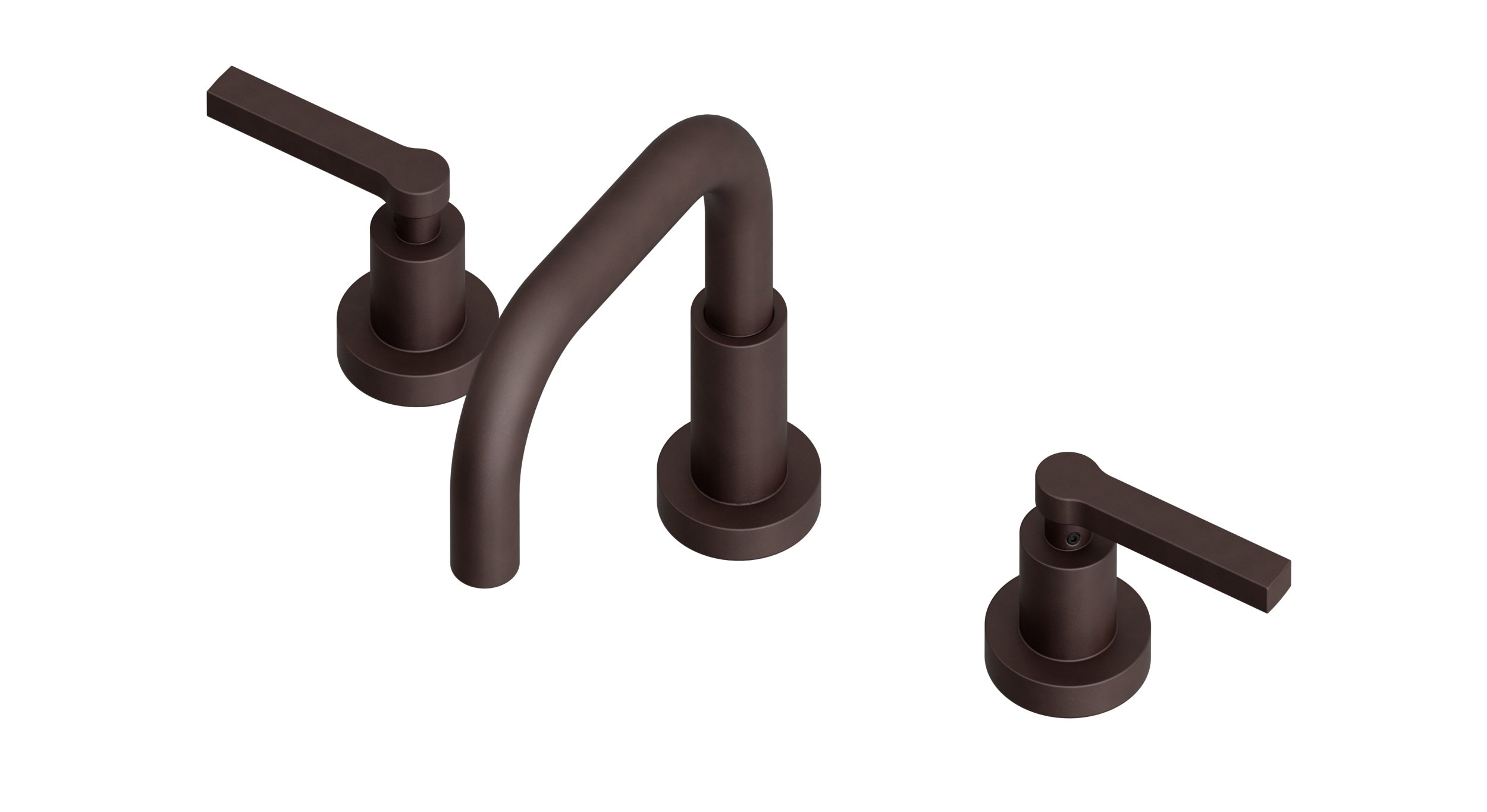 Flatiron Two Handle Deck Mount Squaretop Lavatory Faucet with Linear Lever Handles in Architectural Copper