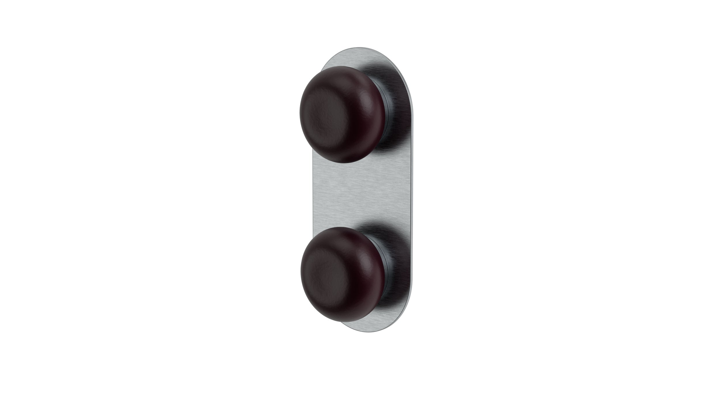 Foundry Two Handle Wall Mount Shower Trim with Pebble Ceramic Knob Handles in Satin Chrome