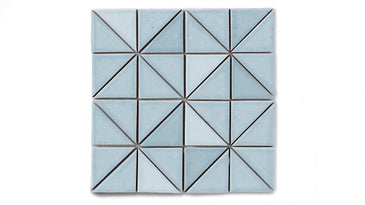 3" Triangle Sheeted - Quadrant Original Ceramic Mosaic Tile in Crater Lake Gloss