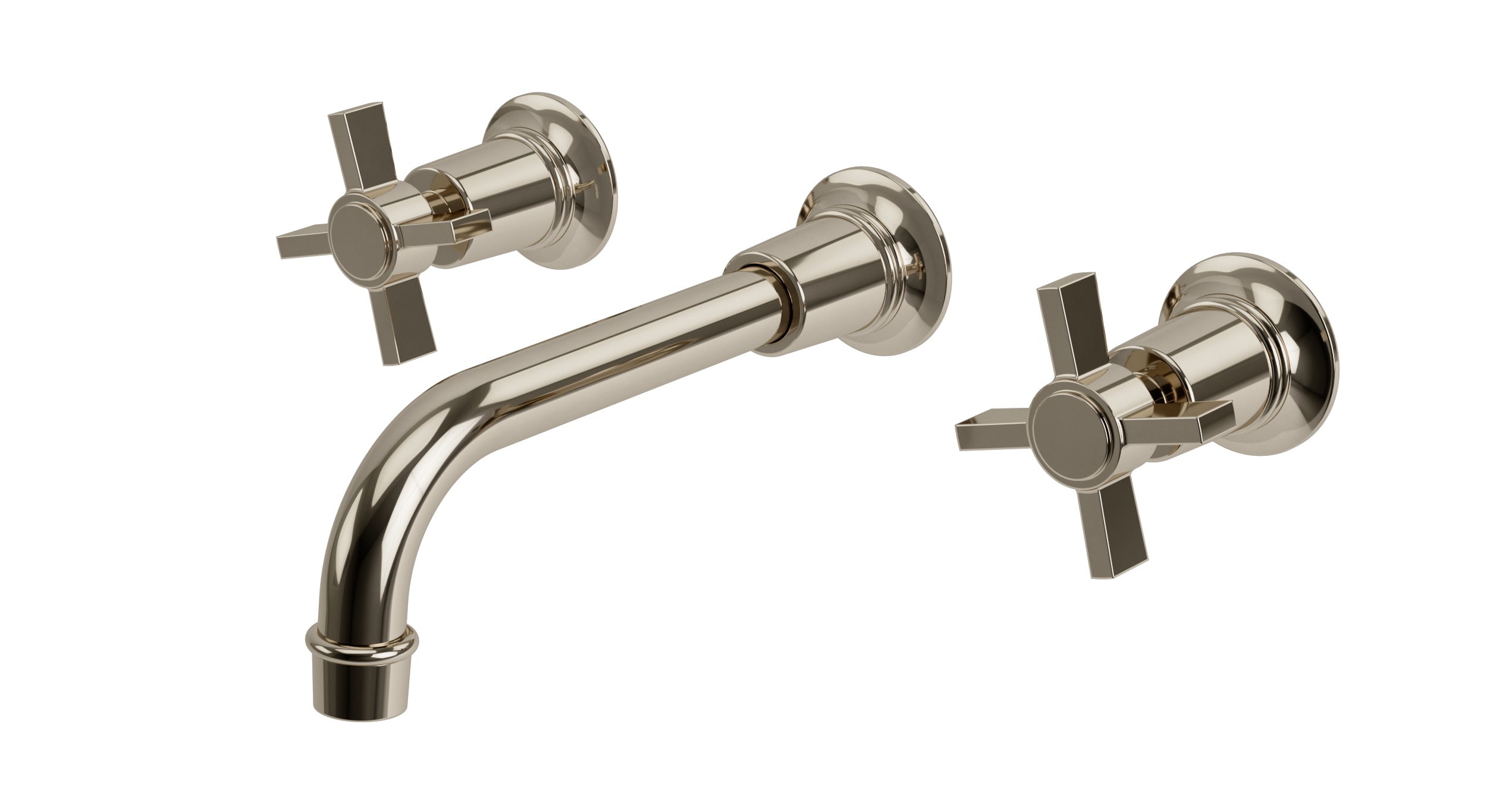 Emerson Two Handle Wall Mount 8.25" Lavatory Faucet with Defined Cross Handles