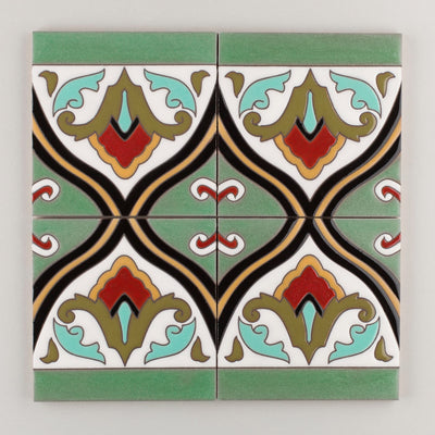 6x6 Handpainted Sample Old California #8  in Warm Motif