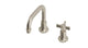 Emerson One Handle Deck Mount Squaretop Lavatory Faucet with Defined Cross Handle in Satin Nickel