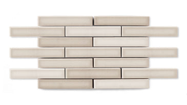 1x6 Half Offset Sheeted Original Ceramic Mosaic Tile in Sand Dune Gloss