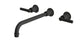 Emerson Two Handle Wall Mount 12" Lavatory Faucet with Classic Lever Handles in Matte Black