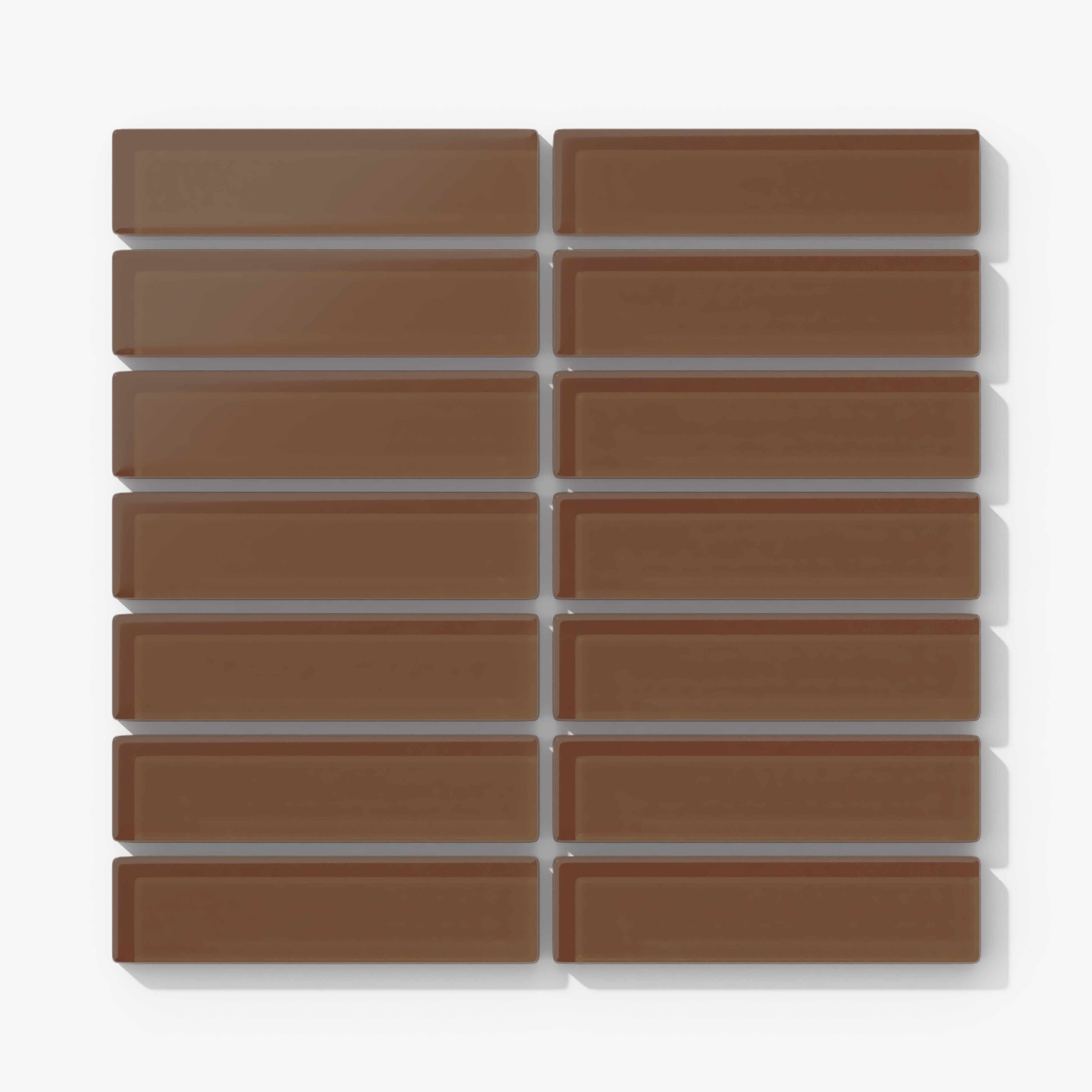 1x4 Straight Set Sheeted Glass Mosaic Tile in Kestrel Matte